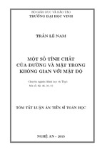 Một số tính chất của đường và mặt trong không gian với mật độ