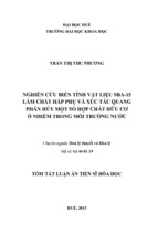 Nghiên cứu biến tính vật liệu sba 15 làm chất hấp phụ và xúc tác quang phân hủy một số hợp chất hữu cơ ô nhiễm trong môi trường nước