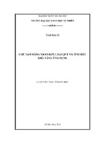 Chế tạo màng nano kim loại quý và tìm hiểu  khả năng ứng dụng