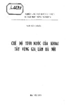 Chế độ tưới nước của khoai tây vùng gia lâm hà nội