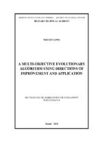 Nghiên cứu đề xuất giải thuật tiến hóa đa mục tiêu dựa trên thông tin định hướng và ứng dụng