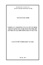 Nghiên cứu ảnh hưởng của các yếu tố chính nhằm ổn định công nghệ thấm nitơ thể khí lên một số loại thép thông dụng ở việt nam