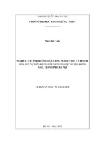 Nghiên cứu ảnh hưởng của công nghiệp hóa và đô thị  hóa đến sự biến động đất nông nghiệp huyện đông  anh, thành phố hà nội