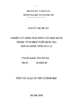 Nghiên cứu sinh thái nhân văn một số xã thuộc vùng đệm vườn quốc gia kon ka kinh, tỉnh gia lai