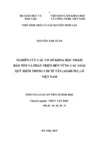 Nghiên cứu các cơ sở khoa học nhằm bảo tồn và phát triển bền vững các loài quý hiếm thuộc chí tế tân ( asarum l..) ở việt nam