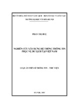 Nghiên cứu xây dựng hệ thống thông tin phục vụ du lịch tại việt nam