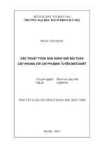 Các thuật toán gần đúng giải bài toán cây khung với chi phí định tuyến nhỏ nhất.