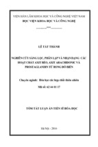 Nghiên cứu sàng lọc phân lập và nhận dạng các hoạt chất axit béo, axit arachidonic và prostaglandin từ rong đỏ biển