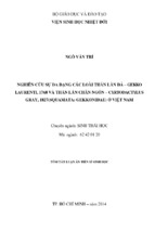 Nghiên cứu sự đa dạng các loài thằn lằn đá – gekko laurenti, 1768 và thằn lằn chân ngón – cyrtodactylus gray, 1827 (squamata gekkonidae) ở việt nam