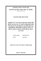 Nghiên cứu xây dựng phương pháp phổ  hồng ngoại gần và trung bình kết hơp  với thuật toán hồi quy đa biến để xác  định đồng thời một số hoạt chất có  trong thuốc kháng sinh thuộc họ β – lactam