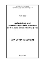 Nghiên cứu lựa chọn hợp lý các thông số kỹ thuật cơ bản của tuyến đường sắt cao tốc