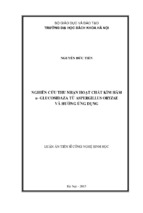 Nghiên cứu thu nhận hoạt chất kìm hãm α  glucosidaza từ aspergillus oryzae và hướng ứng dụng