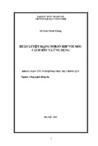 Huấn luyện mạng nơron rbf với mốc cách đều và ứng dụng