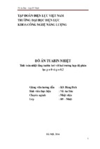 Tính toán nhiệt tầng tuabin hơi với hai trường hợp độ phản lực p = 0 và p = 0,2