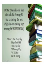 Nhu cầu của sinh viên về chỗ ở trong kí túc xá trường đại học (nghiên cứu trường hợp trường đhkhxh&nv)