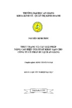 Thực trạng và các giải pháp nâng cao hiệu quả xuất khẩu gạo cho công ty cổ phần du lịch an giang