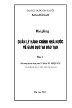 Bài giảng quản lý của nhà nước về giáo dục và đào tạo   đh quốc gia hà nội