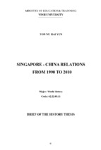 Brief of the history thesis singapore   china relations from 1990 to 2010