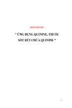 ứng dụng quinine, thuốc sốt rét chứa quinine