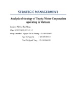 Analysis of strategy of toyota motor corporation operating in vietnam