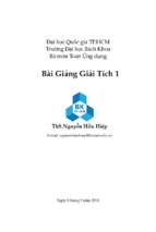 Bài giảng giải tích 1 - Nguyễn Hữu Hiệp - BKHCM