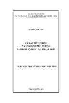 Cài đặt máy turing và ứng dụng máy turing đánh giá độ phức tạp thuật toán