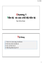 Bài giảng tiền tệ ngân hàng chương 1