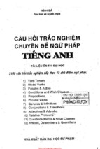 Câu hỏi trắc nghiệm chuyên đề ngữ pháp tiếng anh (vĩnh bá)