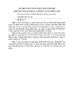 đề thi tuyển công chức tỉnh năm 2016 môn thi viết ngành kiểm lâm