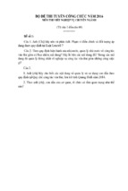 20 đề thi tuyển công chứcmôn thi viết ngành văn thư   lưu trữ  năm 2016