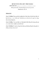 đề thi tuyển công chức tỉnh năm 2016 môn thi viết nghiệp vụ chuyên ngành chính sách lao động