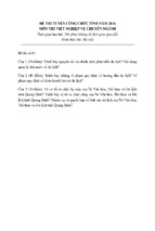 20 đề thi tuyển công chức tỉnh năm 2016 môn thi viết ngành du lịch