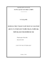 đánh giá thực trạng và đề xuất các giải pháp quản lý, sử dụng đất nghĩa trang, nghĩa địa trên địa bàn thành phố hà nội