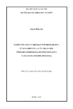 Nghiên cứu chất ức chế hoạt tính protease hiv 1 từ dịch chiết của lá cây thạch châu (pyrenaria jonqueriana), ổi (psidium guajava) và ma hoàng (ephedra distachya)