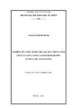 Nghiên cứu công nghệ chế tạo, đặc trưng tính chất của ống nano cacbon định hướng (vuông góc, nằm ngang)