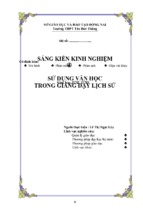 Skkn sử dụng văn học trong giảng dạy lịch sử