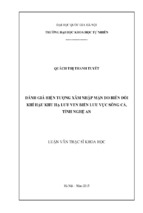 đánh giá hiện tƣợng xâm nhập mặn do biến đổi khí hậu khu hạ lƣu ven biển lƣu vực sông cả, tỉnh nghệ an