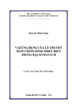 Vài ứng dụng của lý thuyết hàm chỉnh hình nhiều biến trong đại số banach