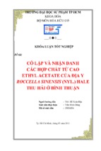 Cô lập và nhận danh các hợp chất từ cao ethyl acetate của địa y roccella sinensis (nyl.) hale thu hái ở bình thuận