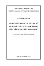 Nghiên cứu didactic về việc sử dụng diễn đàn toán học trong việc xây dựng giáo án dạy học