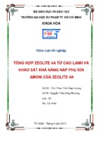 Tổng hợp zeolite 4a từ cao lanh và khảo sát khả năng hấp phụ ion amoni của zeolite 4a