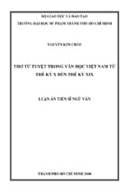 Thơ tứ tuyệt trong văn học việt nam từ thế kỷ x đến thế kỷ xix