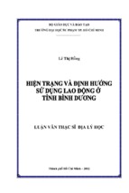 Hiện trạng và định hướng sử dụng lao động tỉnh bình dương