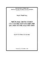 Những đặc trưng cơ bản của văn học dân gian bến tre qua một số thể loại tiêu biểu