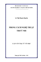 Phong cách nghệ thuật thơ ý nhi