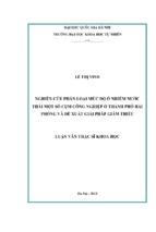 Nghiên cứu phân loại mức độ ô nhiễm nƣớc thải một số cụm công nghiệp ở thành phố hải phòng và đề xuất giải pháp giảm thiểu