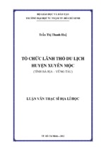 Tổ chức lãnh thổ du lịch huyện xuyên mộc (tỉnh bà rịa – vũng tàu)