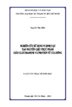 Nghiên cứu sử dụng vi sinh vật tạo nguyên liệu thực phẩm giàu glucosamine và protein từ cua đồng