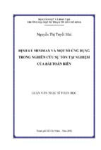 định lý minimax và một số ứng dụng trong nghiên cứu sự tồn tại nghiệm của bài toán biên