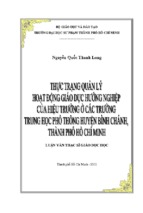 Thực trạng quản lý hoạt động giáo dục hướng nghiệp của hiệu trưởng ở các trường thpt huyện bình chánh, thành phố hồ chí minh